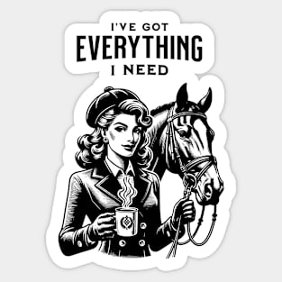 Coffee Lover Equestrian Sticker